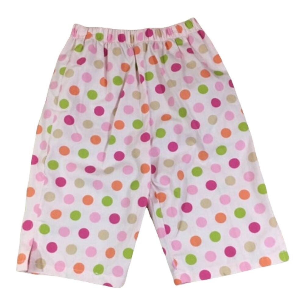 Three 3 Marthas Girls Pajama Pants Size 4 Pink Polka Dot Print Cotton Lounge NEW